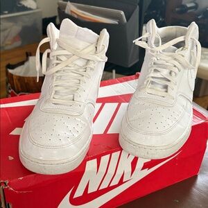 NIKE Men's Court Vision Mid Sneaker White Size 13 like new. Worn 3 times